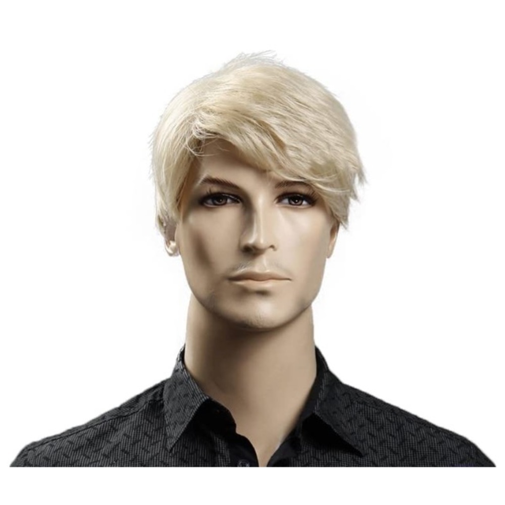 12" Short Straight Men's Blonde Color Wig
